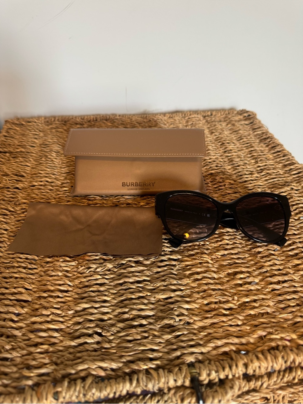 Burberry Brown Leather Flap Wallet with Logo